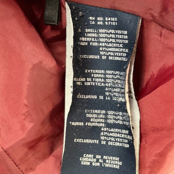 Tommy Hilfiger Puffer Coat Womens XL Black Faux Fur Trim Hooded Warm Outdoor Y2K - Picture 13 of 16